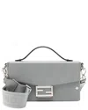 Fendi Grey Embossed Leather