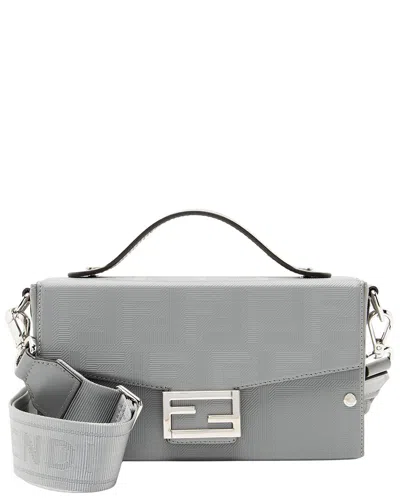 Pre-owned Fendi Grey Embossed Leather