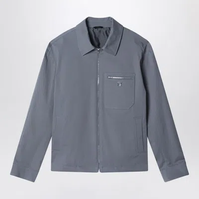 Fendi Polo Ralph Lauren Wool Sweater With Zip In Gray