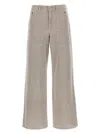 Fendi Wide Leg Denim Trousers With Multiple Pockets