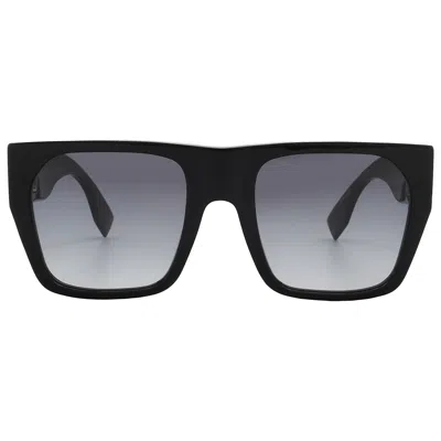 Fendi Grey Gradient Browline Ladies Sunglasses Fe40124f 01b 57 In Black