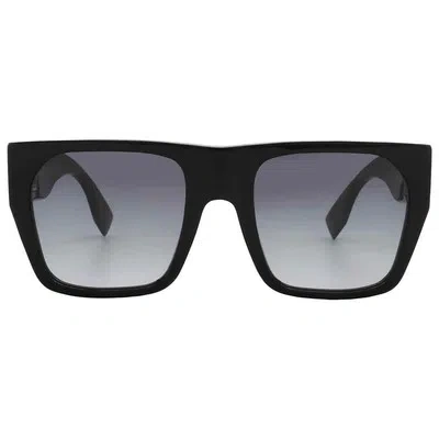 Pre-owned Fendi Grey Gradient Browline Ladies Sunglasses Fe40124i 01b 54 Fe40124i 01b 54 In Gray
