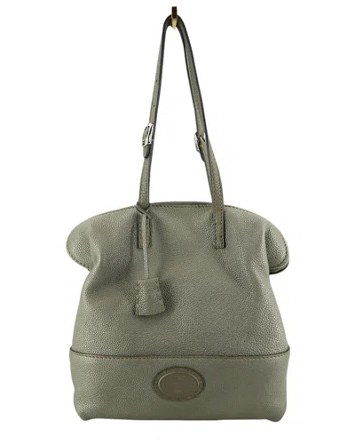 Pre-owned Fendi Grey Leather 2bag Shoulder Bag (authentic Pre-loved)