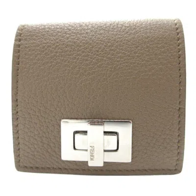 Fendi Grey Leather Wallet  ()