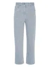 Fendi Light Denim Jeans With Embroidery In Grey