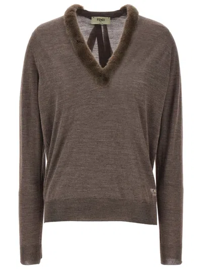 Fendi Grey Mink Sweater