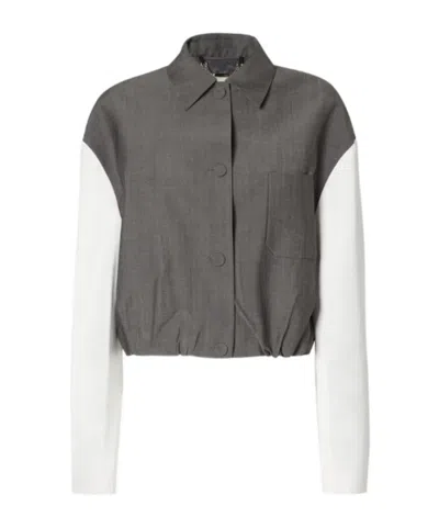Fendi Grey Mohair Fabric Jacket In Gray