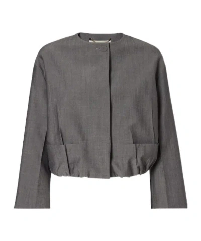 Fendi Grey Mohair Fabric Jacket In Gray