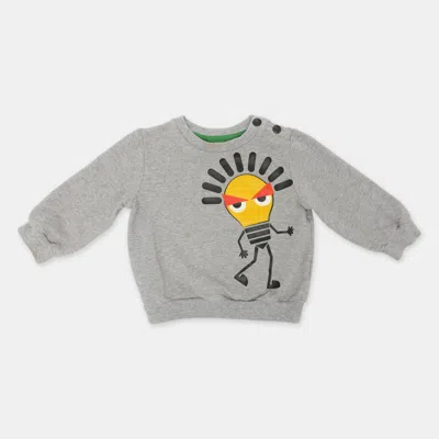 Pre-owned Fendi Grey Monster Bulb Printed Stretch Cotton Sweatshirt 12 Months