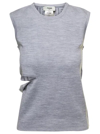 Fendi Grey Wool Blend Top