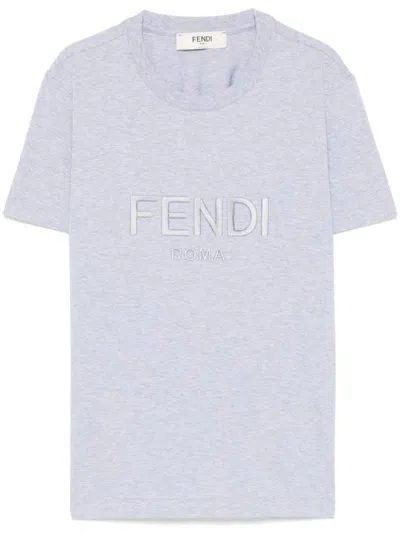 Fendi Grey Roma Cotton T-shirt