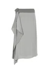 Fendi Satin Draped Midi Skirt