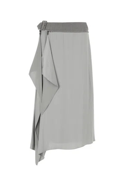 FENDI GREY SATIN SKIRT
