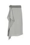 Fendi Satin Draped Midi Skirt