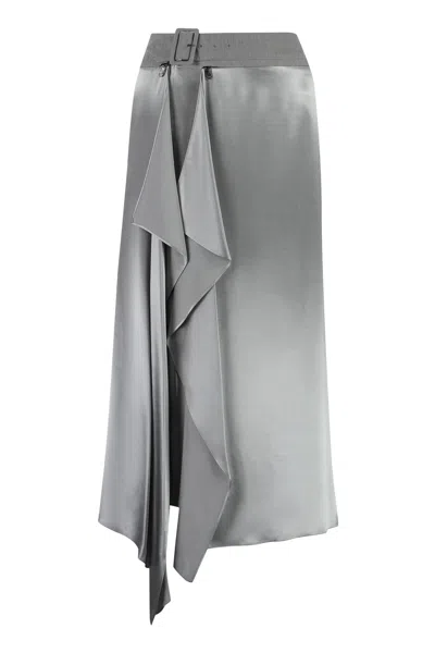 FENDI FENDI GREY SATIN SKIRT