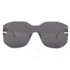 Fendi Grey Shield Ladies Sunglasses Fe40067u 30a 00 In Gold / Grey