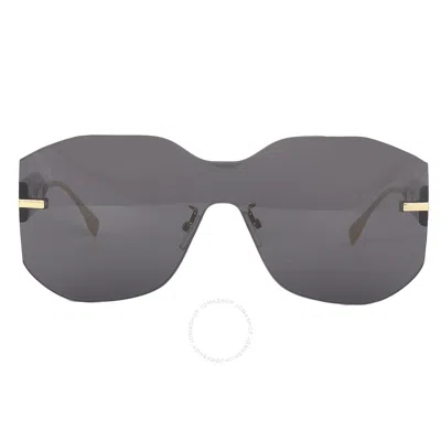 Fendi Grey Shield Ladies Sunglasses Fe40067u 30a 00 In Gold / Grey