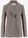 Fendi Grey Single-breasted Blazer In Grey