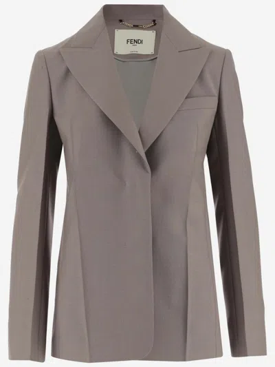 Fendi Grey Single-breasted Blazer