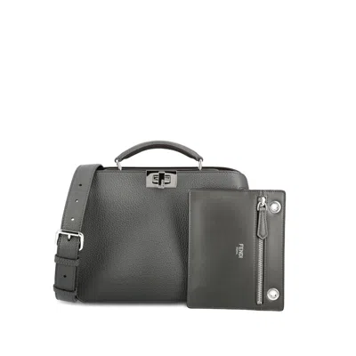 Fendi Grey Tote Bags Men In Gray