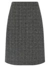 Fendi High-waisted Checked Tweed Skirt In Gray