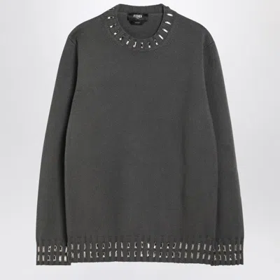 Fendi Grey Wool And Cashmere Jumper In Gray