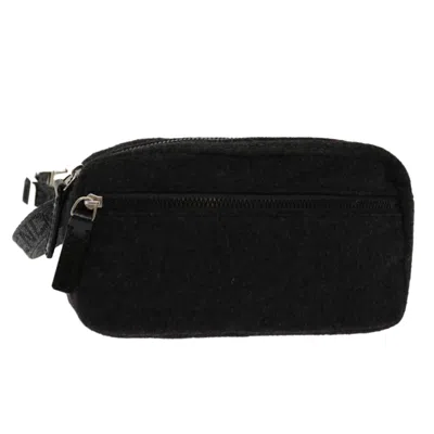 Fendi Grey Wool Shoulder Bag () In Black