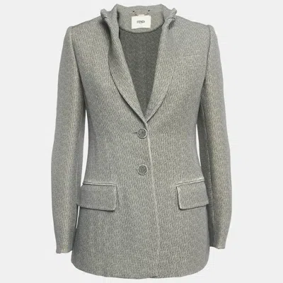 Pre-owned Fendi Grey Wool Single Breasted Blazer S
