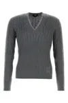 Fendi Grey Wool Sweater In Grey