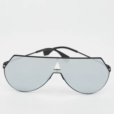 Pre-owned Fendi Grey/black Mirrored Ff0193/s Shield Sunglasses