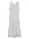 Fendi Grid Print Silk Sleeveless Mini Dress Clothing