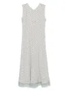 Fendi Grid Print Silk Sleeveless Mini Dress Clothing
