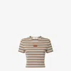 Fendi Patterned Cotton Elastane T-shirt In Multi