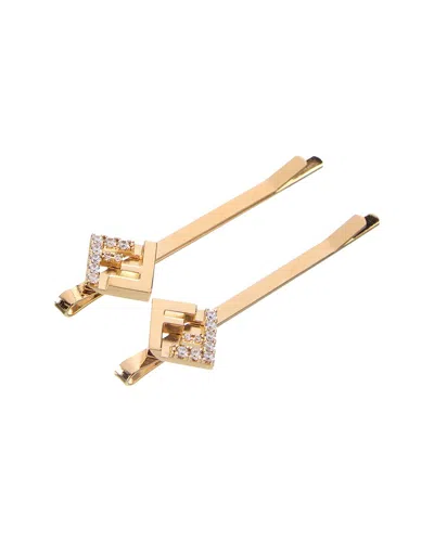 Fendi Hair Clips In Gold