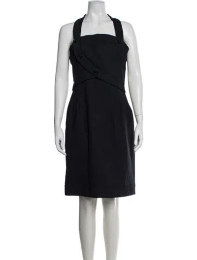 Pre-owned Fendi Halterneck Knee-length Dress In Black