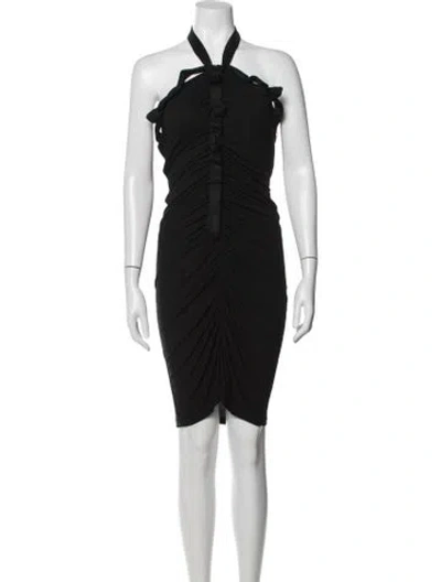 Pre-owned Fendi Halterneck Mini Dress In Black