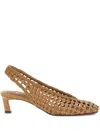 Fendi Scarpe Con Tacco In Pelle Cammello Donna In Brown