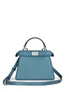 Fendi Petite Peekaboo Iseeu Leather Top Handle Bag In Blu