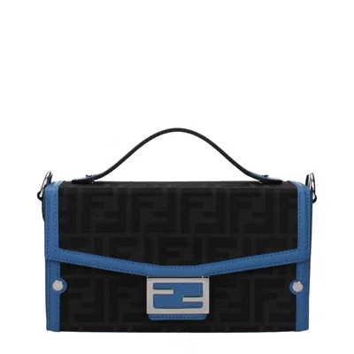 Fendi Handbags Baguette Men Fabric Gray/fiordaliso