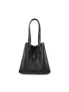Fendi Origami Full Grain Leather Bag In Black+gold Soft