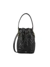 Fendi Women Mon Tresor Leather Bucket Bag With Ff Motif In Black