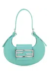 Fendi Mini Cookie Handbag In Satin In Green