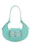 Fendi Mini Cookie Handbag In Satin In Green