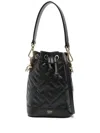 Fendi Women Mon Tresor Leather Bucket Bag With Ff Motif In Black