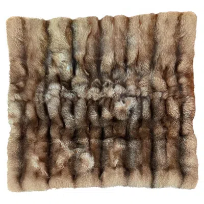 Pre-owned Fendi Handcrafted Fox Fur Throw By J.m. Barnardo, Silk Lined, Modern Design In Brown