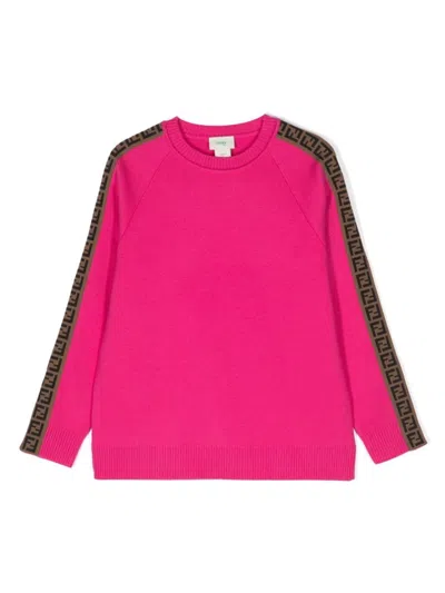 Fendi Harmony Mini Crewneck Sweater In Pink