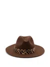 Fendi Stylish Wide Brim Hat With Animal Print In Brown