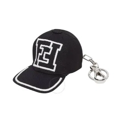 Fendi Hat Charm Keychain In White/black