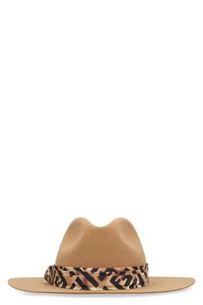 Fendi Hat Made Of Wool Felt In Neutral