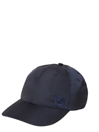 Fendi Hat With Logo In Blue